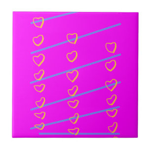 Pink Heart Scroll Tile