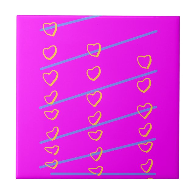 Pink Heart Scroll Tile (Front)