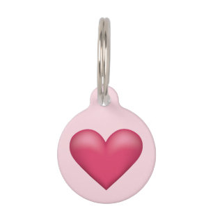 Pink Heart Shape On Light Pink With Pet's Info Pet Tag