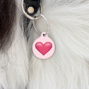 Pink Heart Shape On Light Pink With Pet's Info Pet Tag