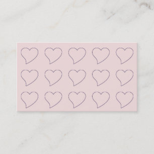 PInk Heart Shaped Business Card Background
