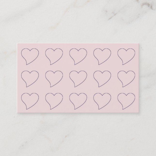 PInk Heart Shaped Business Card Background (Front)