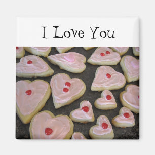 Pink Heart Shaped Cookies Magnet