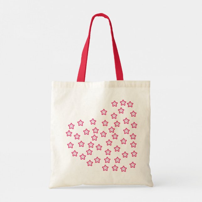 Pink Heart shaped Design Tote Bag (Back)