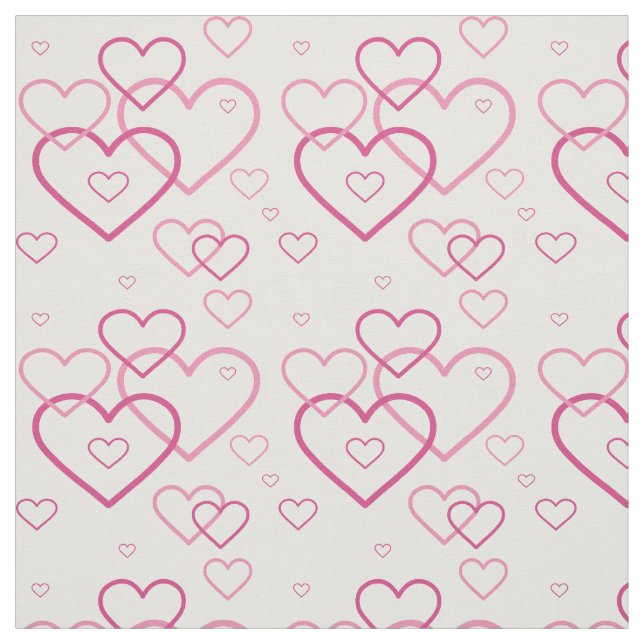 Pink Heart Shapes Pattern Fabric (Swatch)