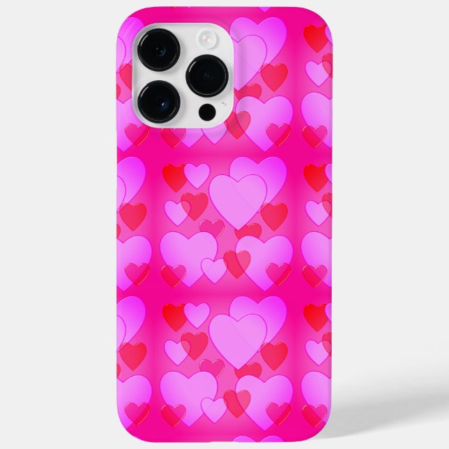 pink heart Shining heart background pink Case-Mate iPhone Case (Back)