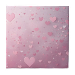 Pink Heart Shower Tile