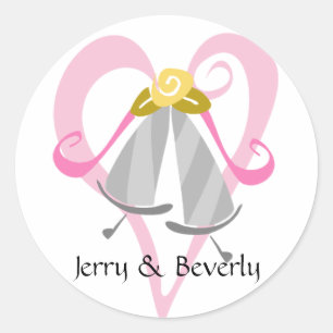 Pink Heart & Silver Bells Stickers