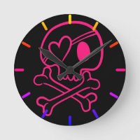 Pink Heart Skull and Crossbones