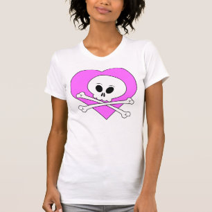 Pink Heart Skull T-Shirt