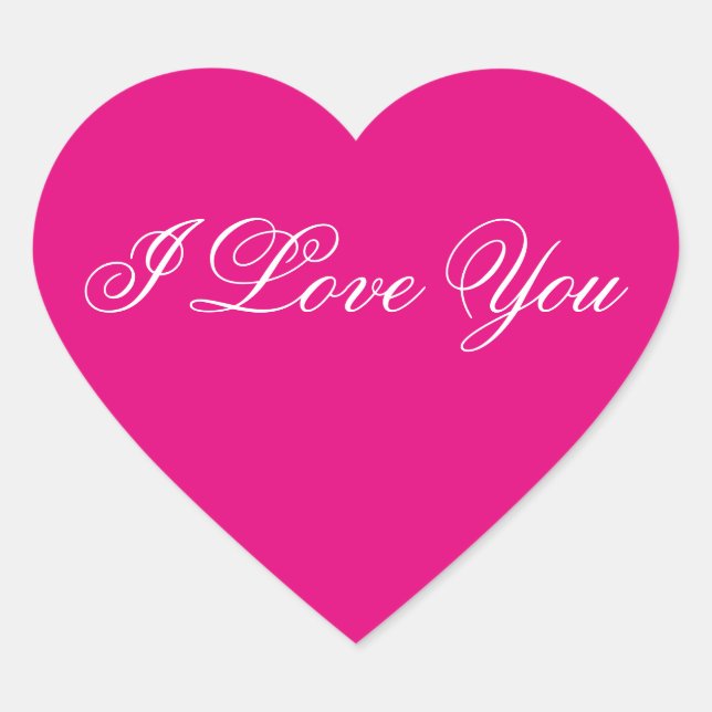 Pink Heart Sticker - I Love You (Front)