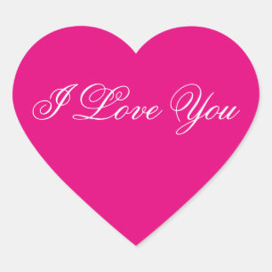 Pink Heart Sticker - I Love You