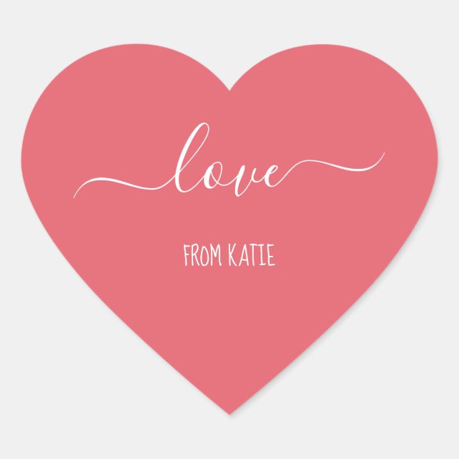 Pink heart stickers with love for Valentine’s Day (Front)