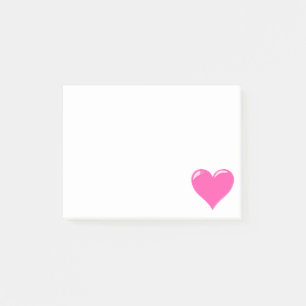 Pink Heart Sticky Notes
