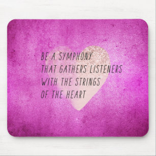 Pink Heart Strings Poem Mouse Mat