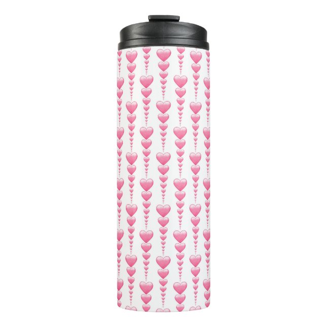 Pink Heart Strings Thermal Tumbler (Front)