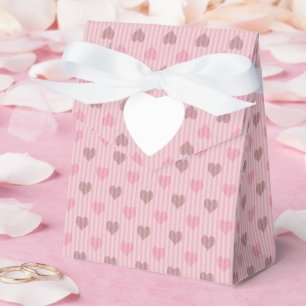 Pink Heart Stripe Valentine Pattern Favour Box