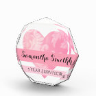 Pink Heart Survivor Acrylic Award, Octagonal rv
