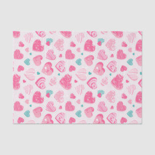 Pink Heart Sweet Romantic Pattern Valentine's Day Tissue Paper