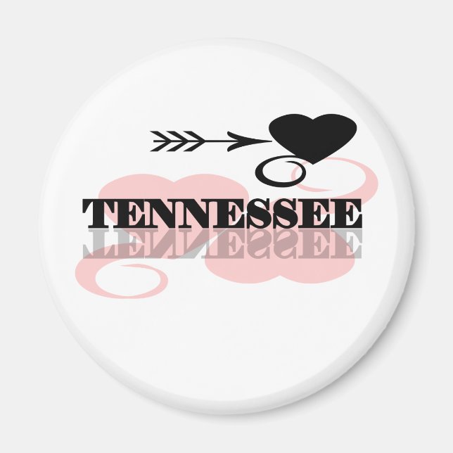 Pink Heart Tennessee Magnet (Front)