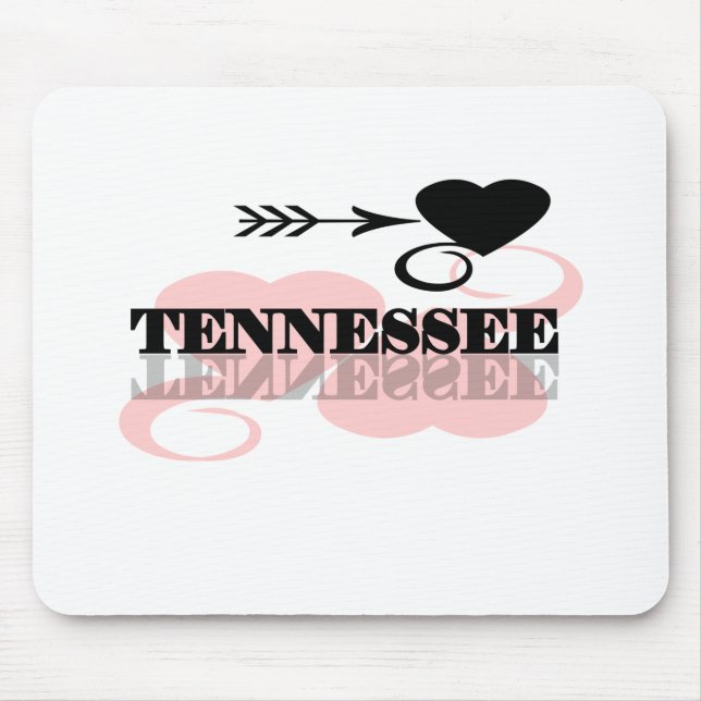 Pink Heart Tennessee Mouse Mat (Front)