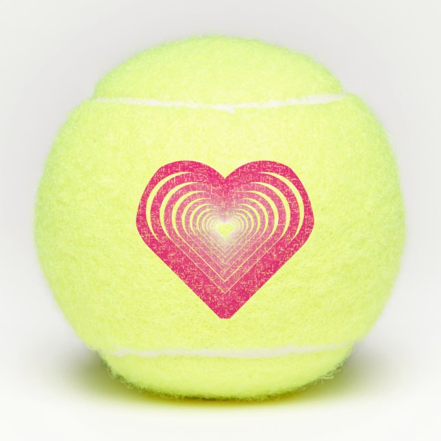 Pink Heart Tennis Balls Gift (Front)