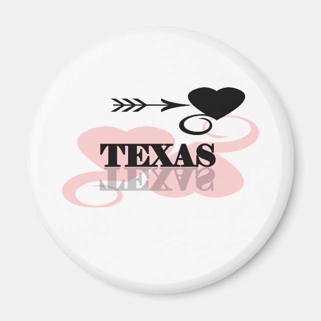 Pink Heart Texas Magnet (Front)