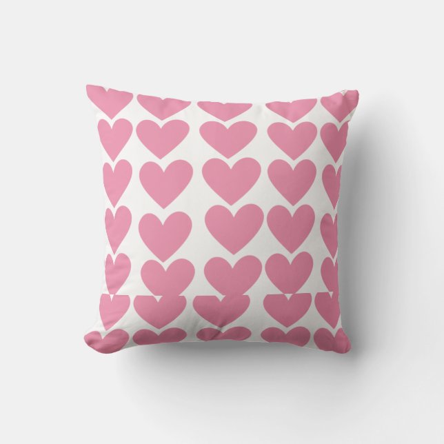 Pink heart Throw Pillow (Front)
