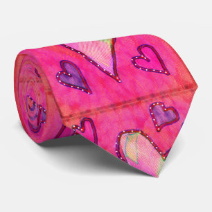 pink heart tie