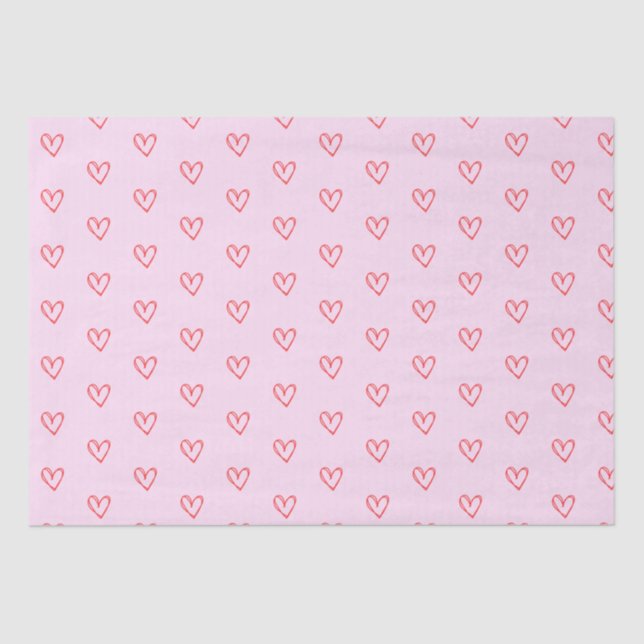 Pink Heart Tissue Paper (Front)