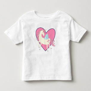 Pink Heart Unicorn Toddler T-Shirt