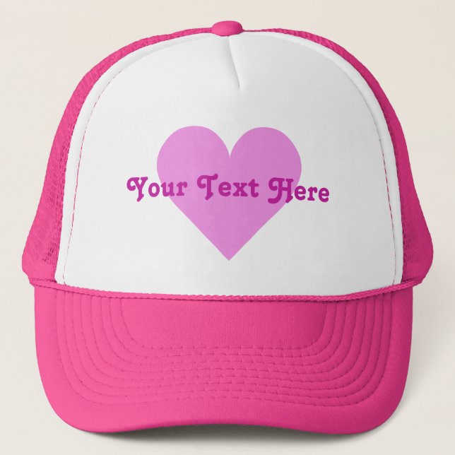 Pink Heart Valentine custom hats (Front)