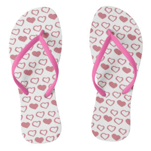 Pink Heart Valentine Love Pattern Flip Flops