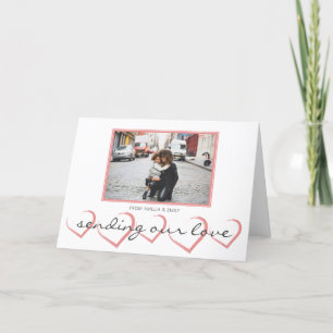 Pink Heart Valentine`s Day Photo Holiday Card