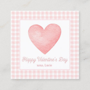 Pink Heart Valentine's Day Favour Tag