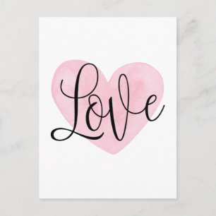 Pink heart. Valentines day. Love. Modern blush Holiday Postcard