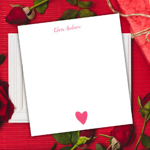  Pink Heart  Valentine's Day Personalised  Notepad