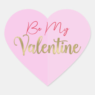 Pink Heart Valentine's Party Heart Sticker