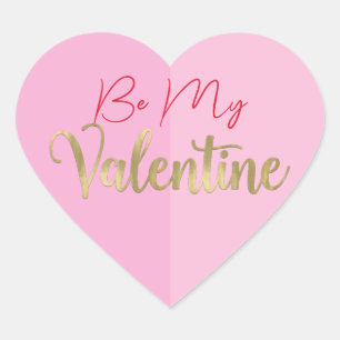 Pink Heart Valentine's Party Heart Sticker