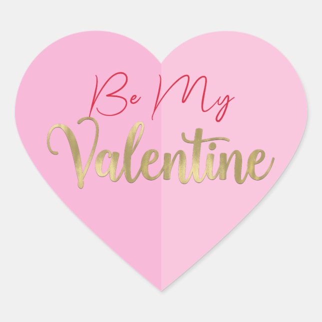 Pink Heart Valentine's Party Heart Sticker (Front)