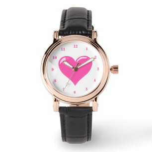Pink Heart Watch Love Gift