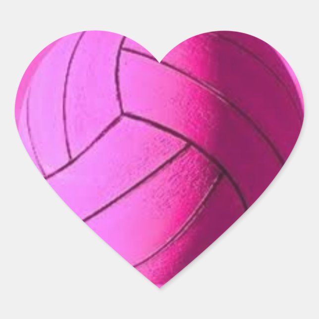 Pink Heart Water Polo Sticker (Front)