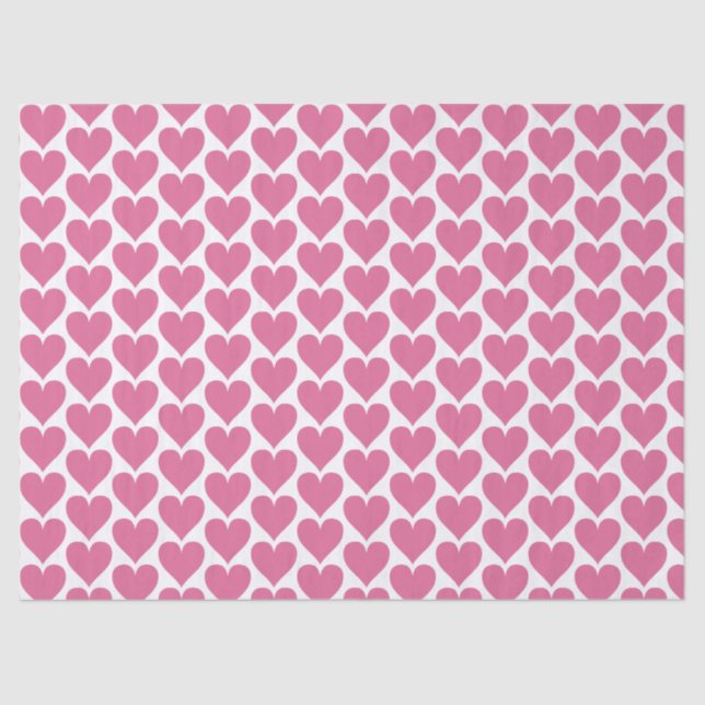 Pink Heart Wedding Tissue Paper for Favours (Front)