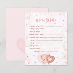 Pink Heart Wishes For Baby Baby Shower Game