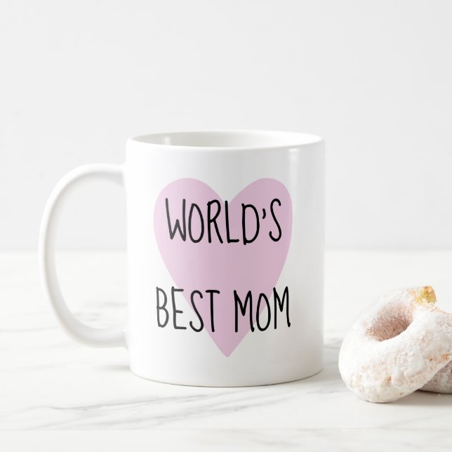 Pink Heart World's Best Mom Mug | Mother's Day Mug (With Donut)