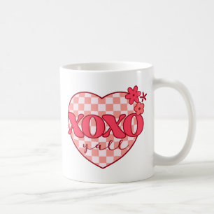 Pink Heart Xoxo Hugs and Kisses Coffee Mug
