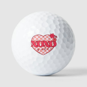 Pink Heart Xoxo Hugs and Kisses Golf Balls