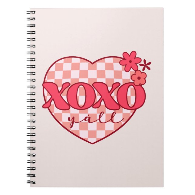 Pink Heart Xoxo Hugs and Kisses Notebook (Front)