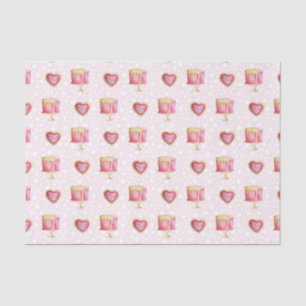 Pink Hearts and Cake (Design 60 Pink Series) Tissue Paper