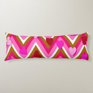 Pink Hearts And Cheverons Body Cushion